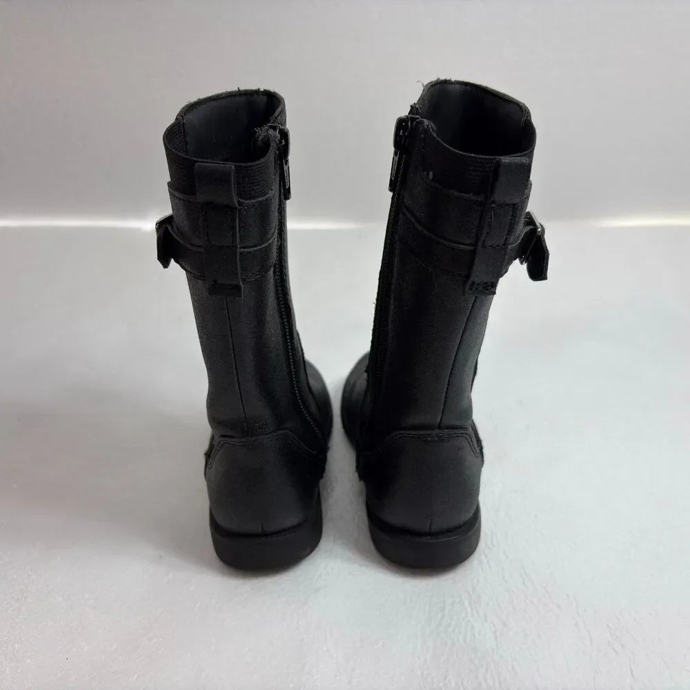Bundle of 2 Girls Boots London Fog Stride Rite Black Pink Toddler 8